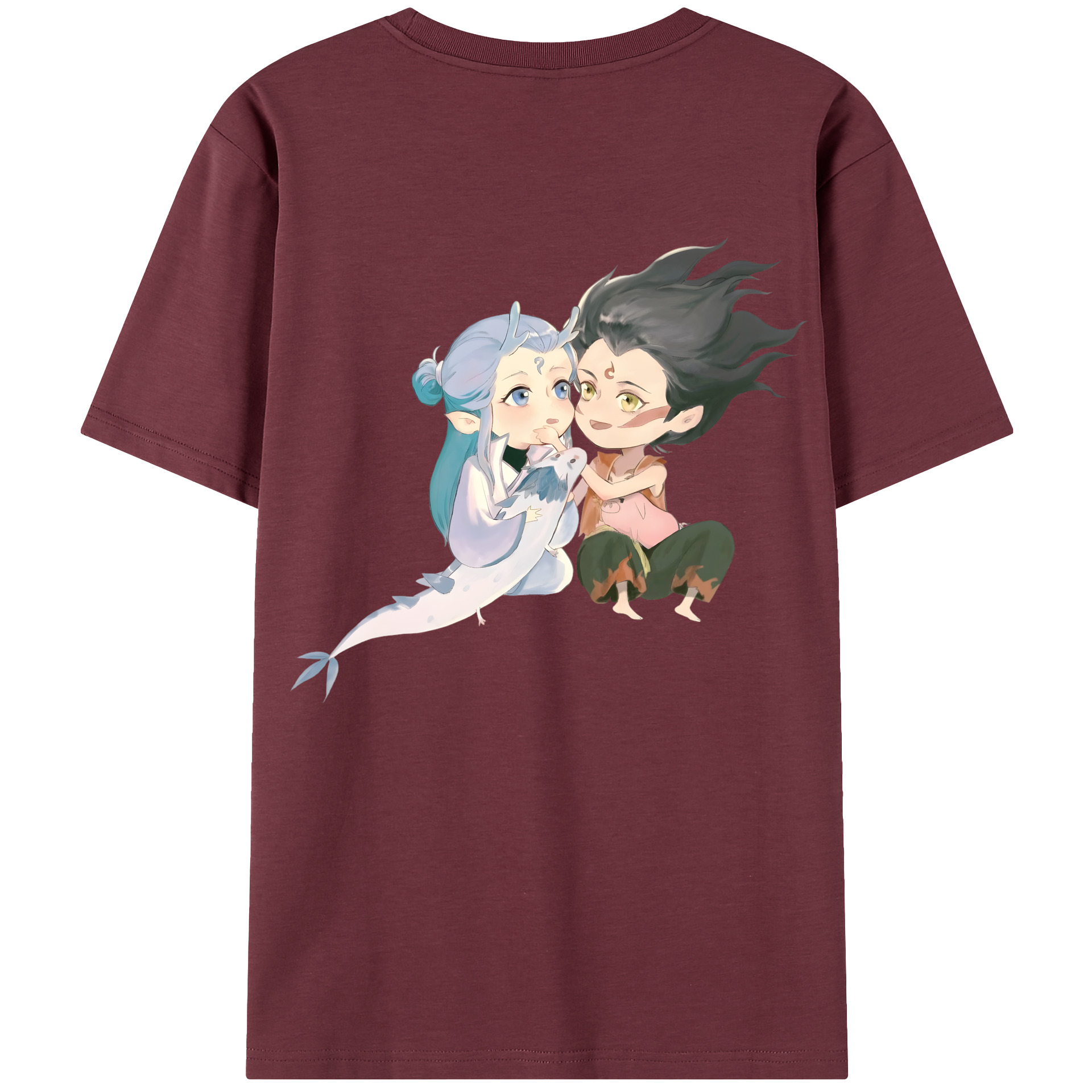 （画像用） Ne Zha 2 ナタ 魔童の大暴れ 綿100％半袖Tシャツ（背面プリント）